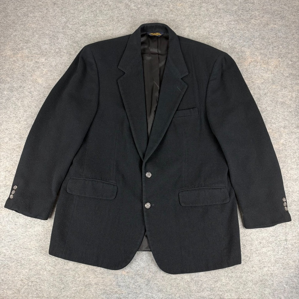 Vintage Brooks Brothers 100% Camel Hair Blazer Black Sport Coat Mens 42 L *